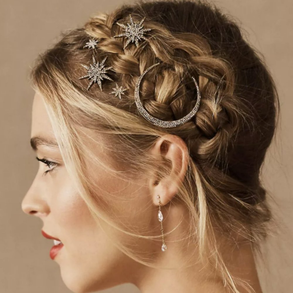 Anthropologie Moon & Star Hairpin Set